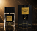 Bottle of 50Scents Intense OUD Arabian perfume with elegant packaging, showcasing a luxurious fragrance container.