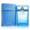 Versace men's Eau Fraiche cologne bottle and box, featuring sleek design and branding for 50Scents.