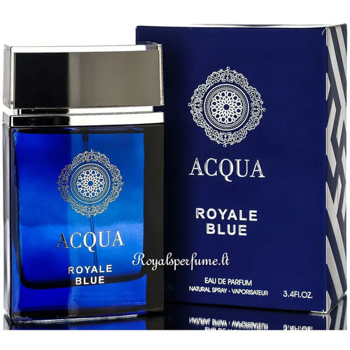 50Scents Acqua Royal Blue men's perfumed water in 100ml bottle, featuring a vibrant royal blue color and elegant design.
